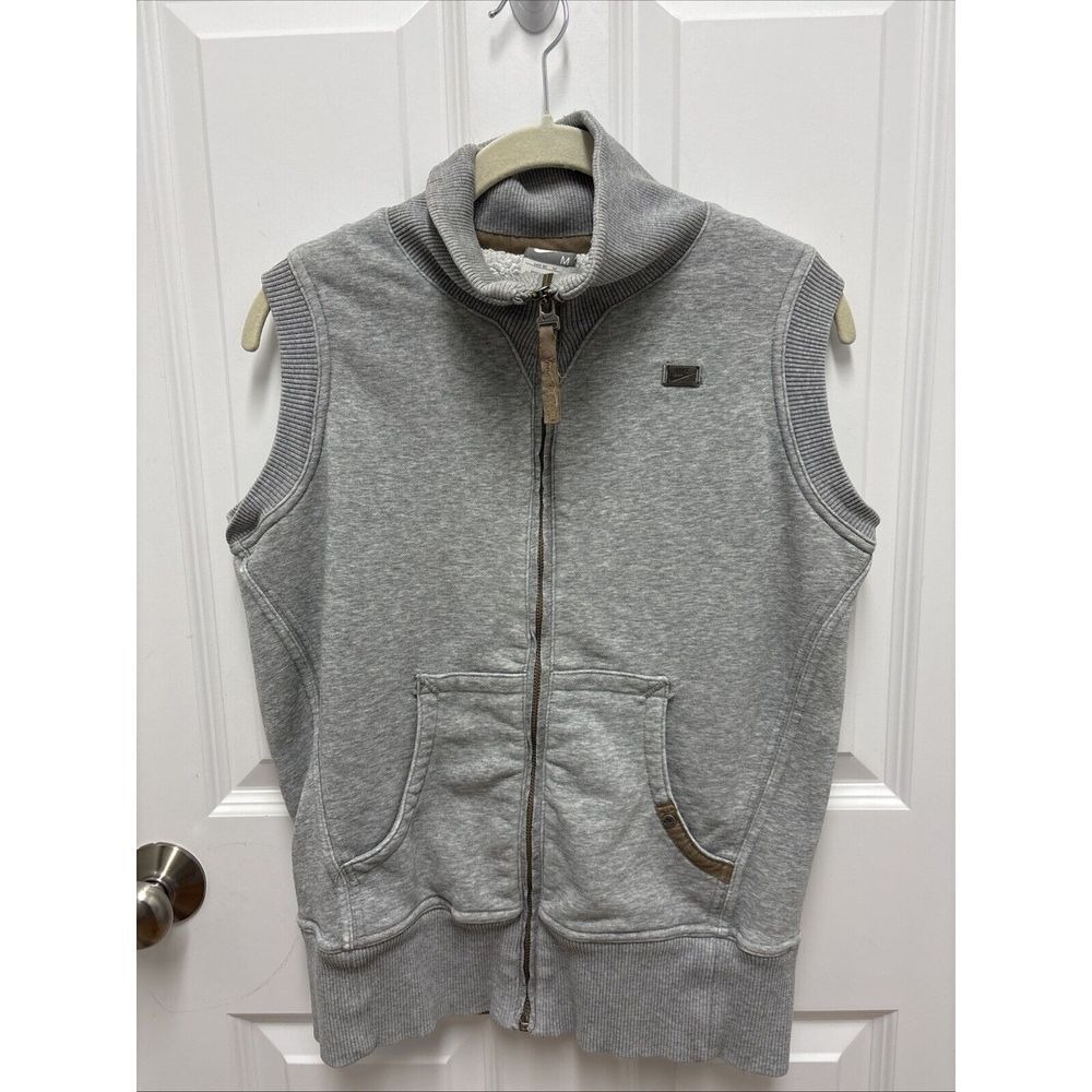 Vintage Nike Gray Sherpa Lined Vest -‎ Medium